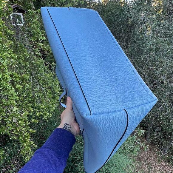 COACH Shoulder Bag City Zip Tote Bag Azure Blue w Silver Hardware AUTHENTIC - Picture 5 of 10